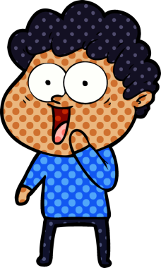 Bir insan tarafından çizilmiş mutlu bir adam.