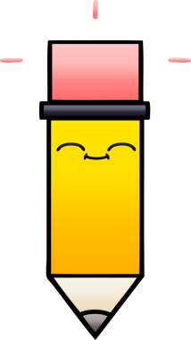 Bir insan tarafından çizilmiş bir kalemin gölgelenmiş karikatürü