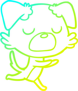 Bir insan tarafından çizilen çizgi film köpeğinin soğuk gradyan çizgisi.