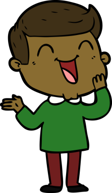 Bir insan tarafından çizilmiş mutlu bir adam.