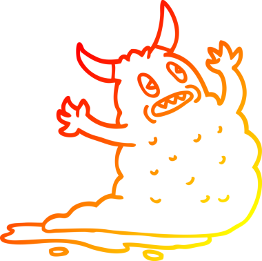 Bir insan tarafından çizilmiş karikatür iblisinin sıcak çizgi çizimi