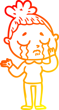 Bir insan tarafından çizilmiş, ağlayan bir karikatür çizimi.