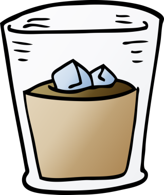 Bir insan tarafından çizilmiş viski bardağı.