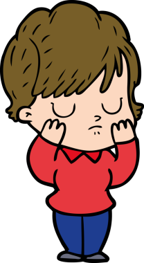 Bir insan tarafından çizilmiş karikatür kadın.