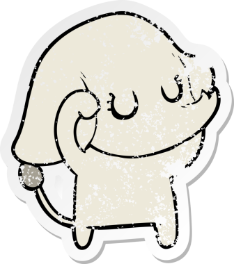 Bir insan tarafından çizilmiş şirin bir filin sıkıntılı çıkartması