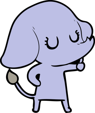 Bir insan tarafından çizilmiş şirin bir fil.