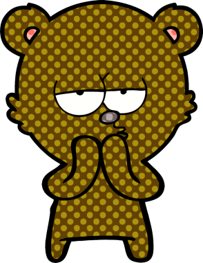 Bir insan tarafından çizilmiş sıkılmış ayı çizgi filmi