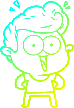 Bir insan tarafından çizilmiş, heyecanlı bir çizgi film çizimi.