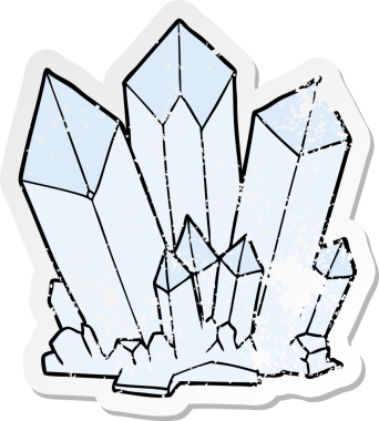 Bir insan tarafından çizilmiş karikatür kristallerinin sıkıntılı çıkartması.