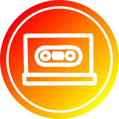 bir insan tarafından çizilmiş sıcak gradyan bitişli bant dairesel simgesi