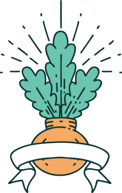 Bir insan tarafından çizilmiş dövmeli ev bitkisi afişi.