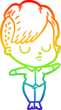 gökkuşağı gradyan çizimi bir insan tarafından çizilmiş bir karikatür kadın