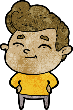 Bir insan tarafından çizilmiş mutlu çizgi film adamı.