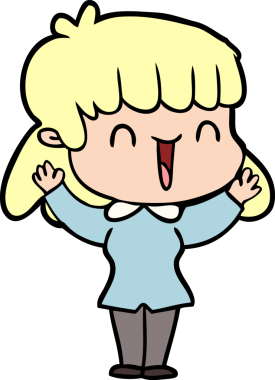 Bir insan tarafından çizilmiş karikatür kadın.