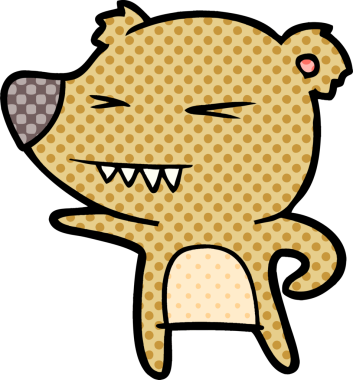 Bir insan tarafından çizilmiş kızgın ayı çizgi filmi.