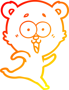 Bir insan tarafından çizilmiş gülen oyuncak ayının sıcak çizgi çizimi.