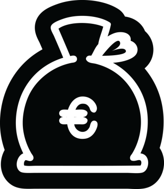 para çuvalı simgesi bir insan tarafından çizilmiş
