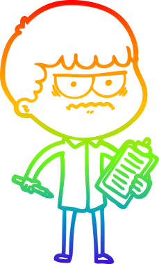 Gökkuşağı gradyan çizgi çizimi Bir insan tarafından çizilmiş rahatsız bir adam