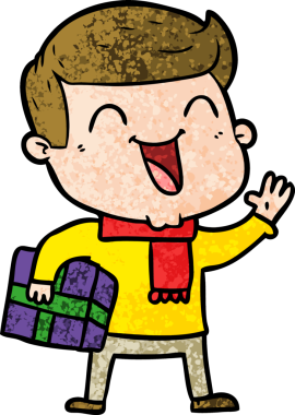 Bir insan tarafından çizilmiş mutlu bir adam.