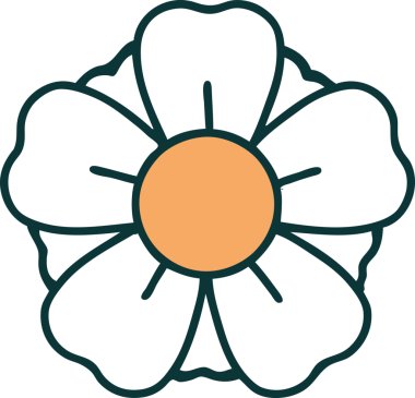 Bir insan tarafından çizilmiş bir çiçeğin ikonik dövme şekli