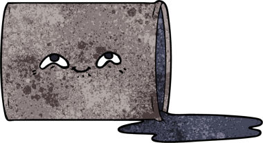 Bir insan tarafından çizilmiş karikatür yağı varili.