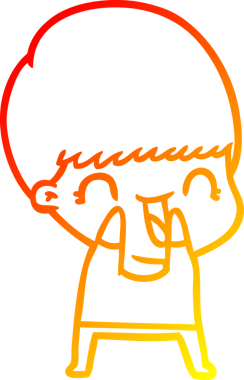 Bir insan tarafından çizilmiş mutlu çizgi film çocuğu çizimi.