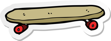 Bir insan tarafından çizilmiş karikatür kaykayının çıkartması.