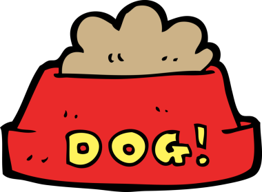 Bir insan tarafından çizilmiş çizgi film köpek maması.