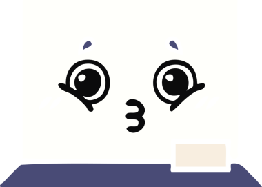 Bir insan tarafından çizilmiş beyaz bir panonun düz renkli retro karikatürü