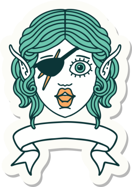 Bir insan tarafından çizilmiş afişi olan düzenbaz bir karakterin çıkartması.