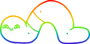 gökkuşağı gradyan çizgi çizimi bir insan tarafından çizilmiş bir solucan
