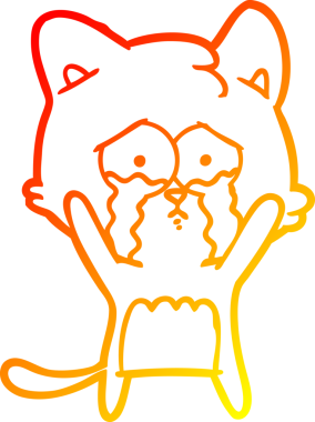 Bir insan tarafından çizilmiş çizgi film kedisinin sıcak çizgi çizimi