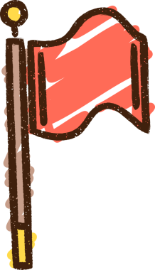 Bir insan tarafından çizilen Sallanan Bayrak Tebeşiri