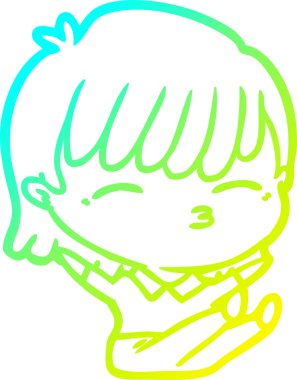 Bir insan tarafından çizilmiş bir karikatür kadın çizimi.