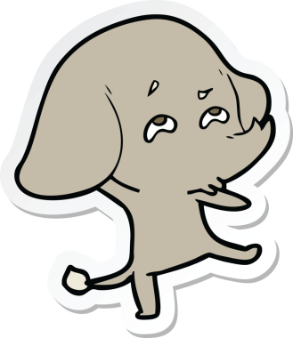 Bir insan tarafından çizilmiş karikatür filinin çıkartması.