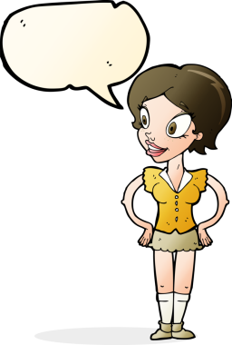 Bir insan tarafından çizilmiş kısa etekli mutlu bir karikatür.