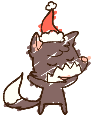 Bir insan tarafından çizilmiş Noel Tilkisi Tebeşiri