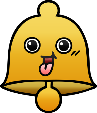 bir insan tarafından çizilmiş bir çanın gölgelenmiş karikatürü