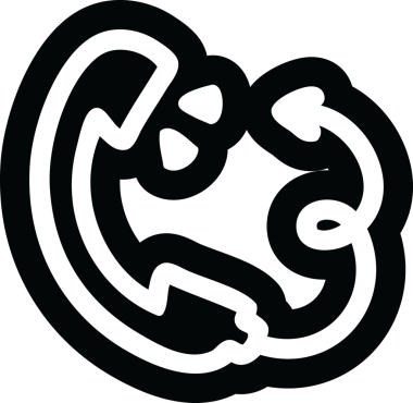 Bir insan tarafından çizilmiş şeytan kuyruğu simgesi olan telefon ahizesi