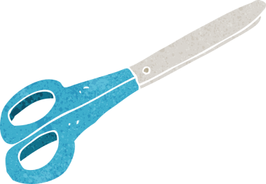 bir insan tarafından çizilmiş makas.