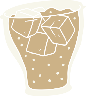 Bir insan tarafından çizilmiş yassı renkli bir kola bardağı.