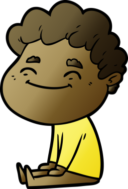 Bir insan tarafından çizilmiş çizgi film dostu bir adam.