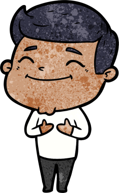 Bir insan tarafından çizilmiş mutlu çizgi film adamı.