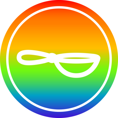 Bir insan tarafından çizilmiş gökkuşağı gradyanı olan tava dairesel simgesi