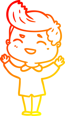 Bir insan tarafından çizilmiş gülen çizgi film karakterinin sıcak çizgi çizimi