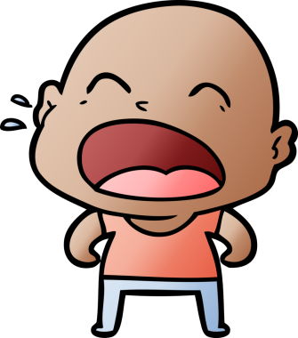 Bir insan tarafından çizilmiş kel adam diye bağıran çizgi film.