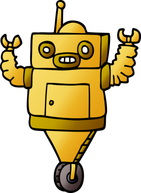 Bir insan tarafından çizilmiş karalama robotu.