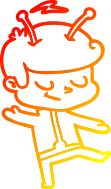 Bir insan tarafından çizilmiş sıcak çizgi film karakteri uzay adamı.