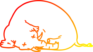 Bir insan tarafından çizilmiş ölü bir mamut çizgi çizimi.