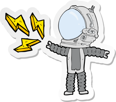 Bir insan tarafından çizilmiş bir uzay adamının çıkartması.